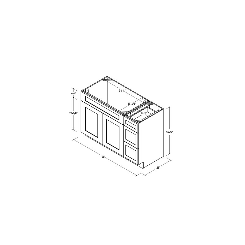 Disar 48" Single Bathroom Vanity Base Only in White Wayfair